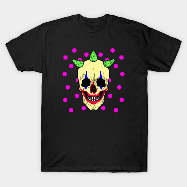 Clown Skull T-Shirt by GiantAlienMonster